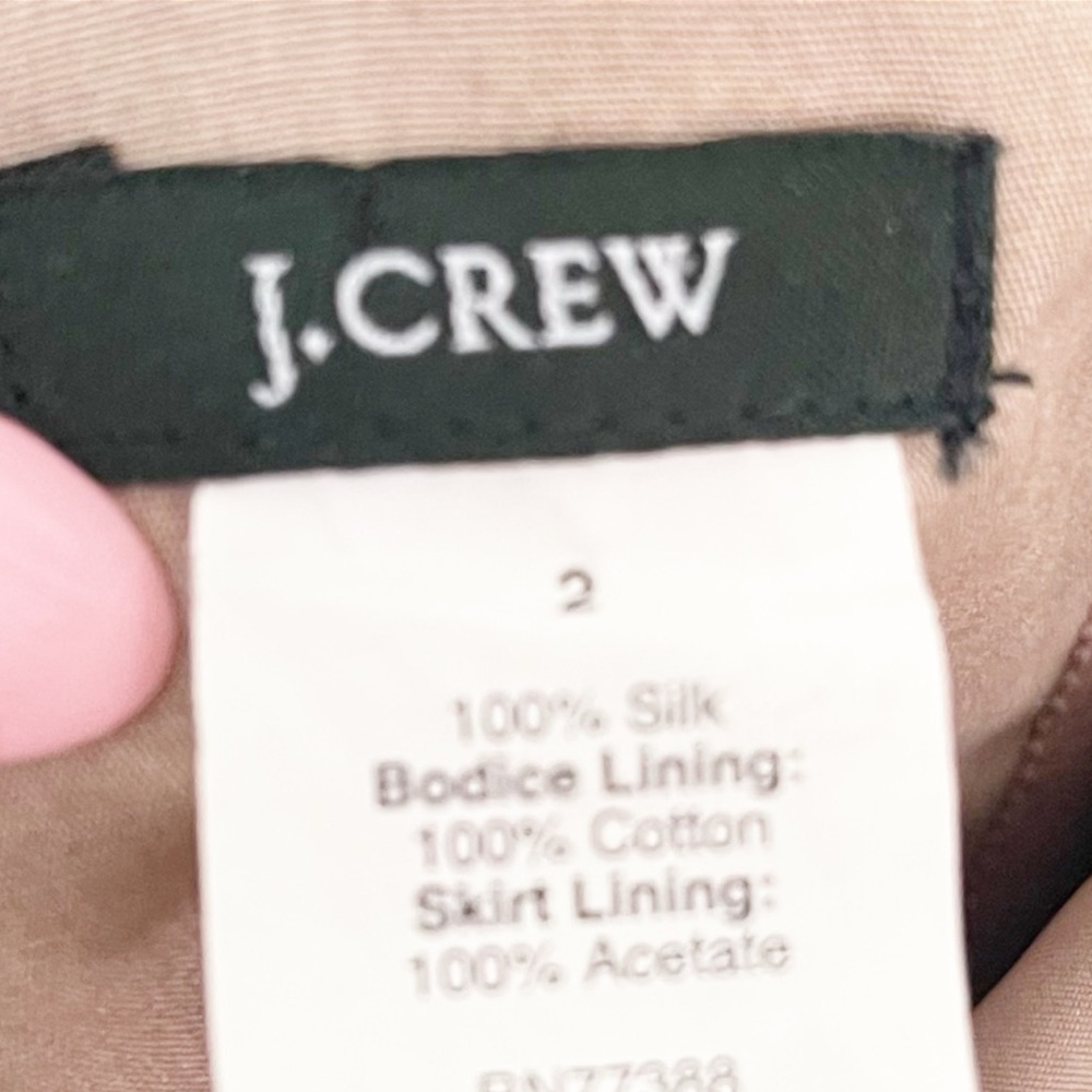 J.Crew Silk Strapless Bow Mini Dress Champagne Wedding Guest Cocktail Sz 2 - Picture 4 of 4